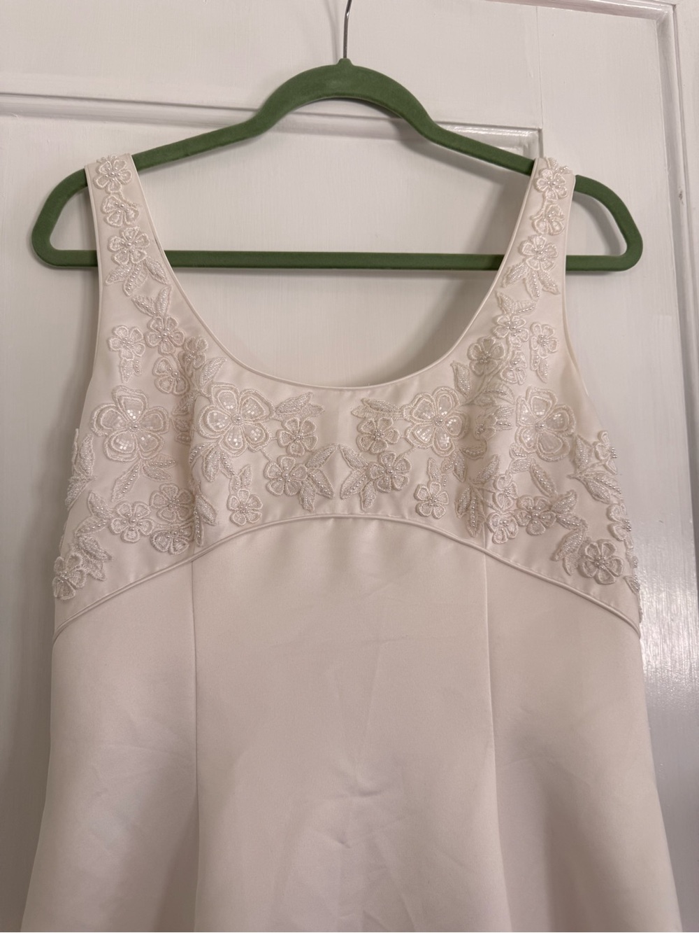 Women's Ivory Beaded Floral Bodice Wedding Dress - Picture 12 of 12
